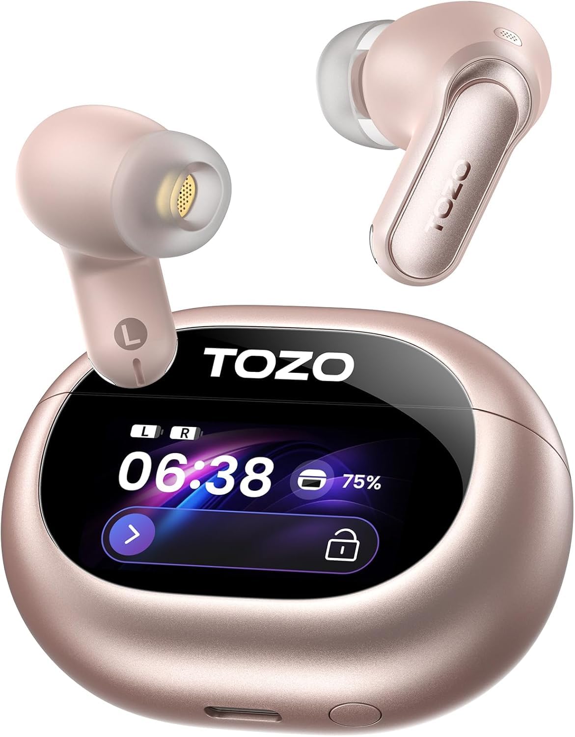 TOZO NC20 Pro Active Noise Cancelling Wireless Earbuds, Smart LCD Screen