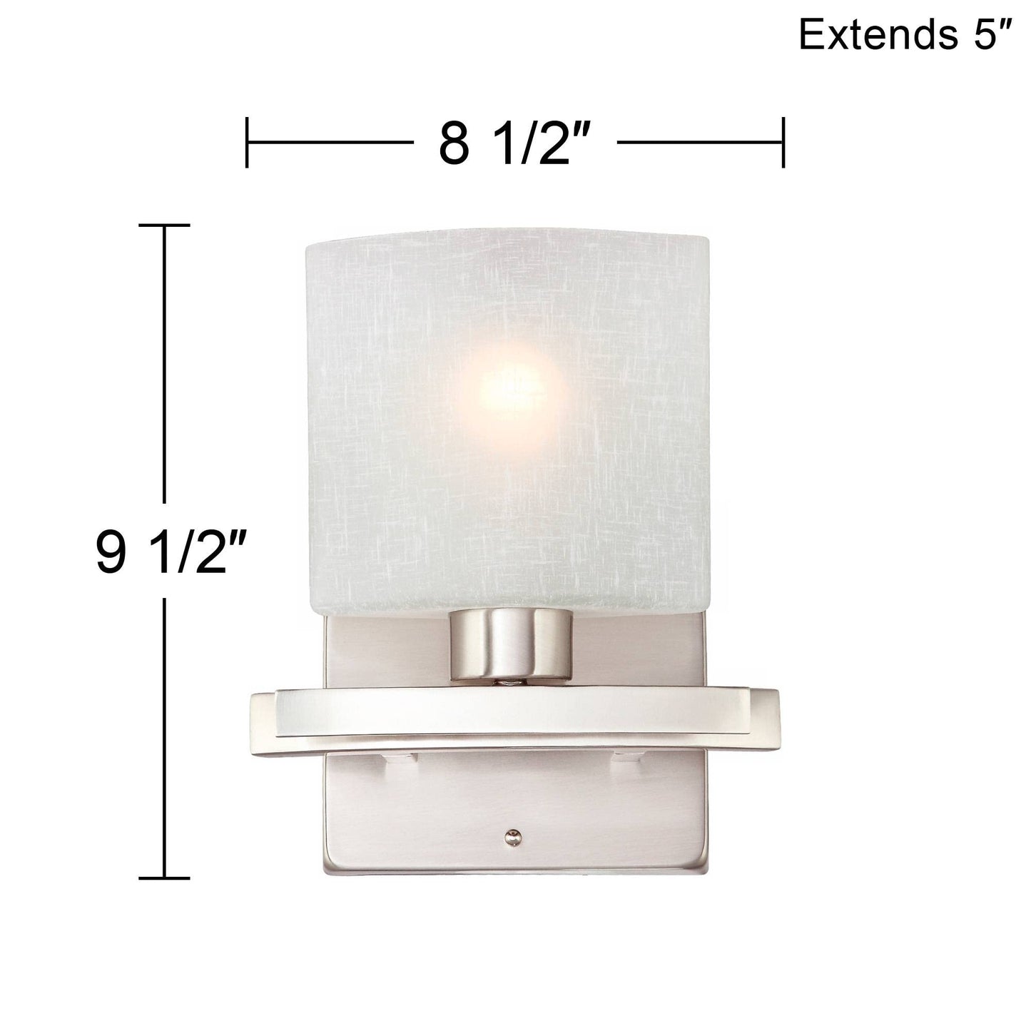 Possini Euro Design Modern Wall Sconce Lighting Brushed Nickel Silver Metal Hardwired 9 1/2" High Fixture White Linen Glass for Bedroom Bedside Living