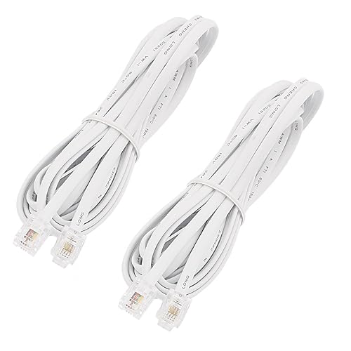 uxcell 6P4C RJ11 Telephone Extension Cable, 10Ft Modular Cable Conductor Phone Line Male Connector Double Ends for Landline, Fax, Modems, Answering