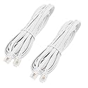 uxcell 6P4C RJ11 Telephone Extension Cable, 10Ft Modular Cable Conductor Phone Line Male Connector Double Ends for Landline, Fax, Modems, Answering