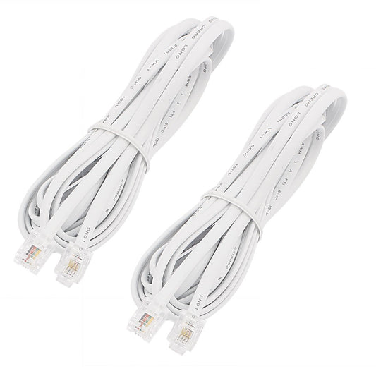 uxcell 6P4C RJ11 Telephone Extension Cable, 10Ft Modular Cable Conductor Phone Line Male Connector Double Ends for Landline, Fax, Modems, Answering