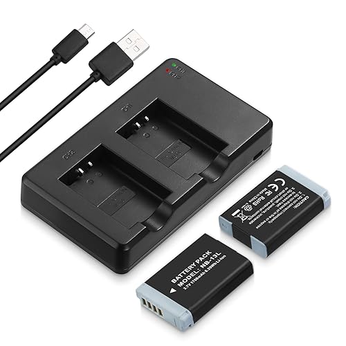 NB-13L Battery 2 Pack Replacement Li-ion Batteries and USB Dual Charger Set Compatible with PowerShot G1X G5X G7 X G7X Mark 2 II III G9 X G9X SX620