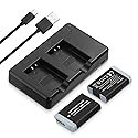 NB-13L Battery 2 Pack Replacement Li-ion Batteries and USB Dual Charger Set Compatible with PowerShot G1X G5X G7 X G7X Mark 2 II III G9 X G9X SX620