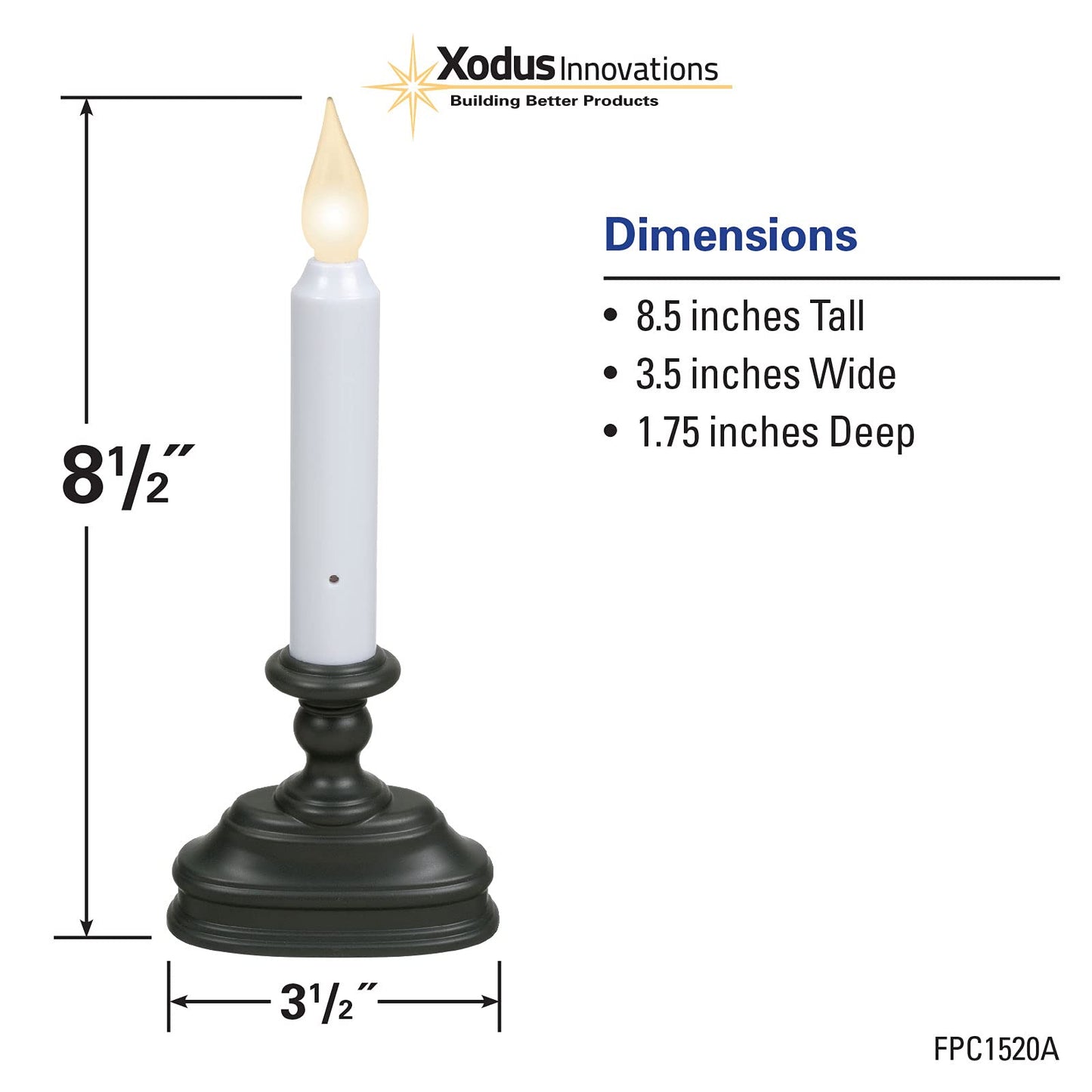 Xodus Innovations FPC1320A-6 Battery Operated LED Window Candle with New Hot Spot Technology and Dusk to Dawn Sensor and Choice of White of Amber
