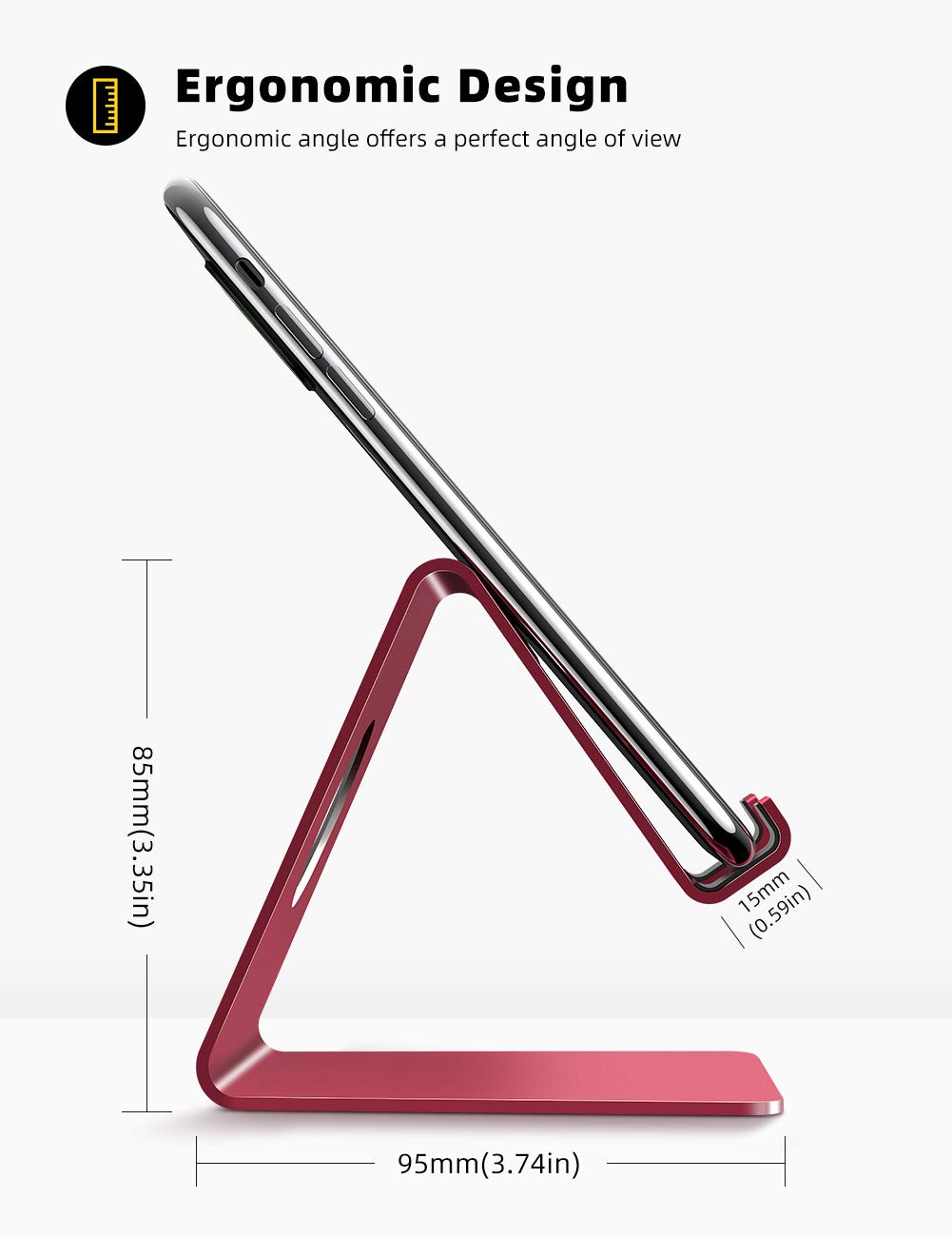 Lamicall Cell Phone Stand, Phone Dock : Cradle, Holder, Stand, Compatible with Phone 12 Mini 11 Pro Xs Xs Max Xr X 8 7 6 6s Plus 5 5s 5c All Android