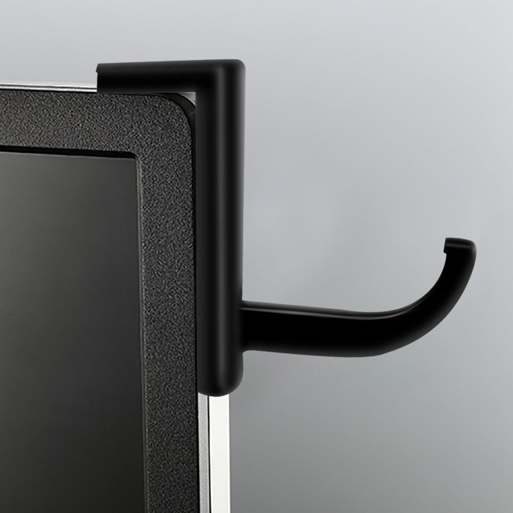 Mudder 4 Pack Monitor Hooks Headphone Headset Hanger Monitor Stand Holder Headset Stick-on Hook, Black