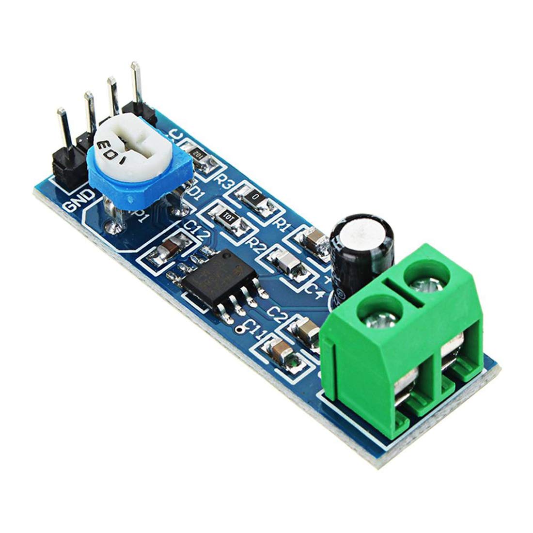 HiLetgo 5pcs LM386 Mono Audio Amplifier Module 200 Times AMP Solo 5V-12V 10K Adjustable