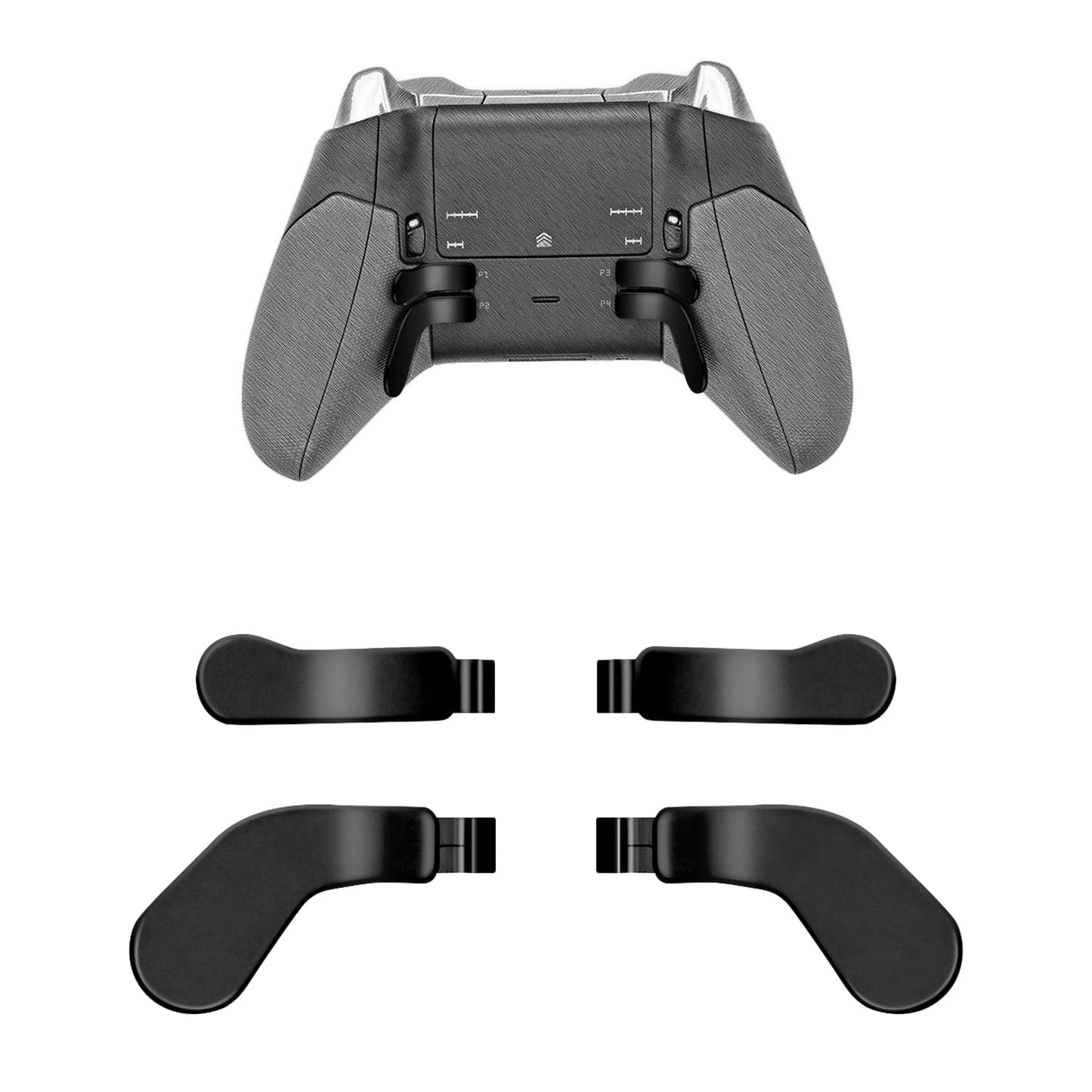 Metal Stainless Steel Paddles Trigger Replacement Parts Accessories Kits Metal Paddles for Xbox Elite/Xbox Elite 2 Controller (Black)