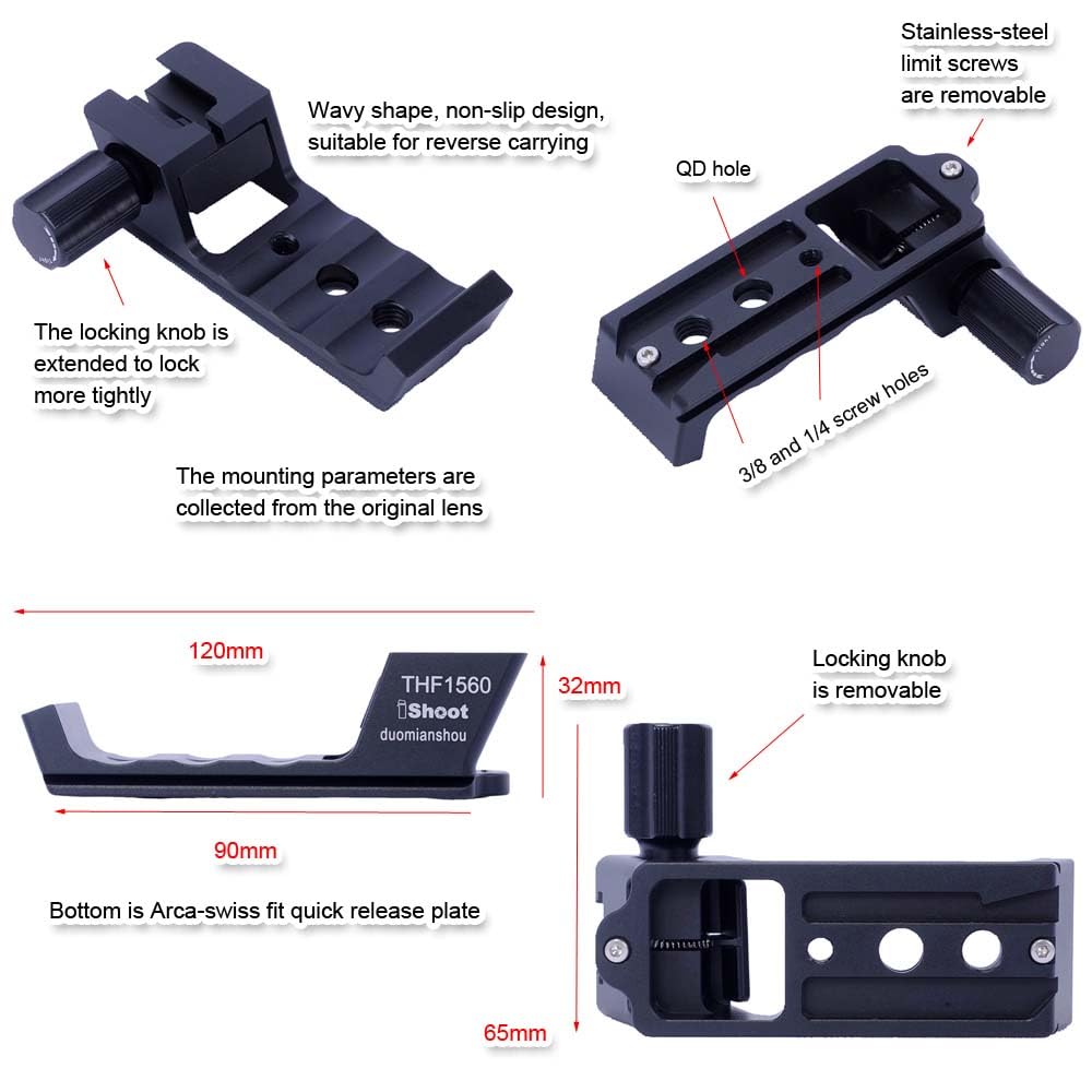 iShoot Tripod Mount Ring Base Lens Collar Foot Support Compatible with Fuji XF 150-600mm F5.6-8 R LM OIS WR, XF 500mm F5.6 R LM OIS WR & GF 500mm F5.6