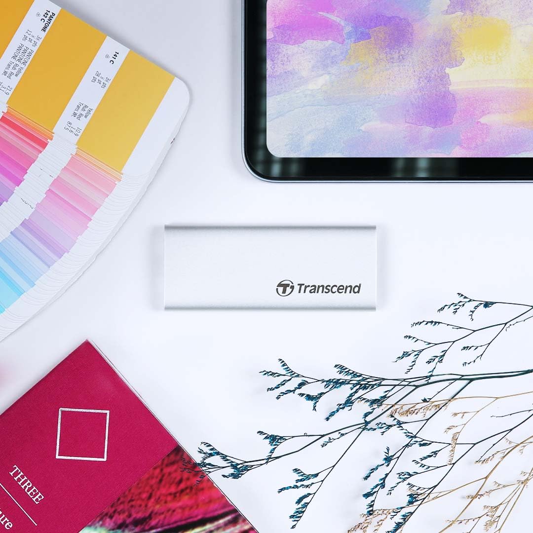 Transcend 250GB ESD260C, External Solild State Drive, Portable SSD, Metallic case, Lightweight, Siiver, Type-C - TS250GESD260C