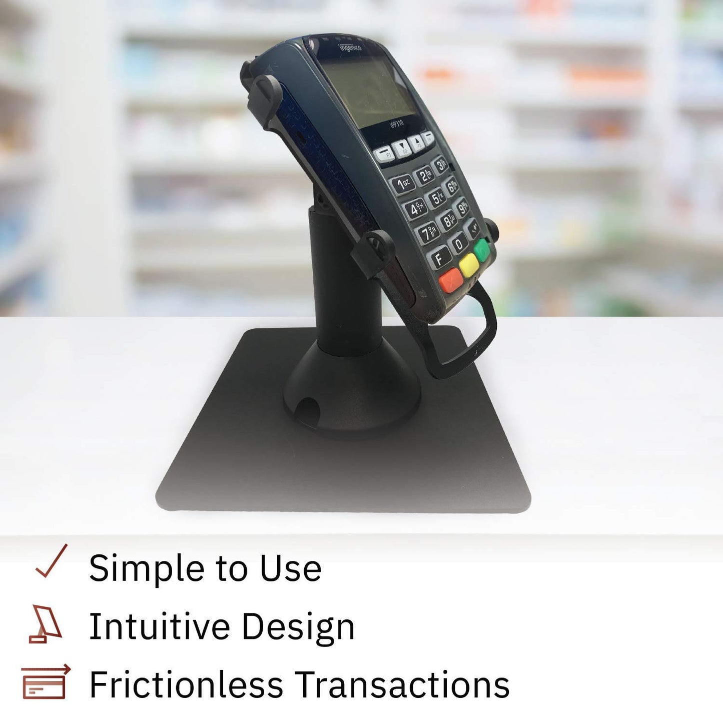 Discount Credit Card Supply DCCStands Freestanding Swivel and Tilt Ingenico IPP310/315/320/350 Terminal Stand