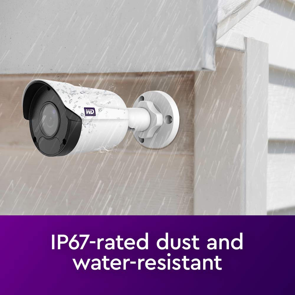 WD ReadyView 4K Surveillance Camera - 8MP UHD, PoE, IP67-rated, Motion Detection, Night Vision - WDBA9N0000NWT-HESN