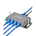 WinRaybot 4 Port Gigabit Ethernet Splitter 1 to 4 - Powered Network Switch with Wall Mount Ears for Home, Office, PS5, Router, Smart TV - Plug