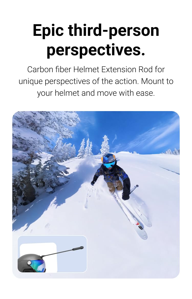 Insta360 New Snow Bundle Mounting Kit X5/X4/X3/X2/X 360 Cameras | Compatible ACE/ACE PRO/ONE R/RS/GO 3S/3, EVO and GoPro 12/11/10/9/MAX, DJI Osmo