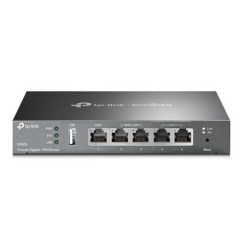 TP-Link ER605 V2 Wired Gigabit VPN Router, Up to 3 WAN Ethernet Ports + 1 USB WAN, SPI Firewall SMB Router, Omada SDN Integrated, Load Balance