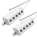 RFAdapter Phone Line Splitter Adapter 1 to 5, RJ11 6P4C Male to 5 Way 6P4C Female Socket Used for Connect Printer, Fax Machine and Multiple Landline