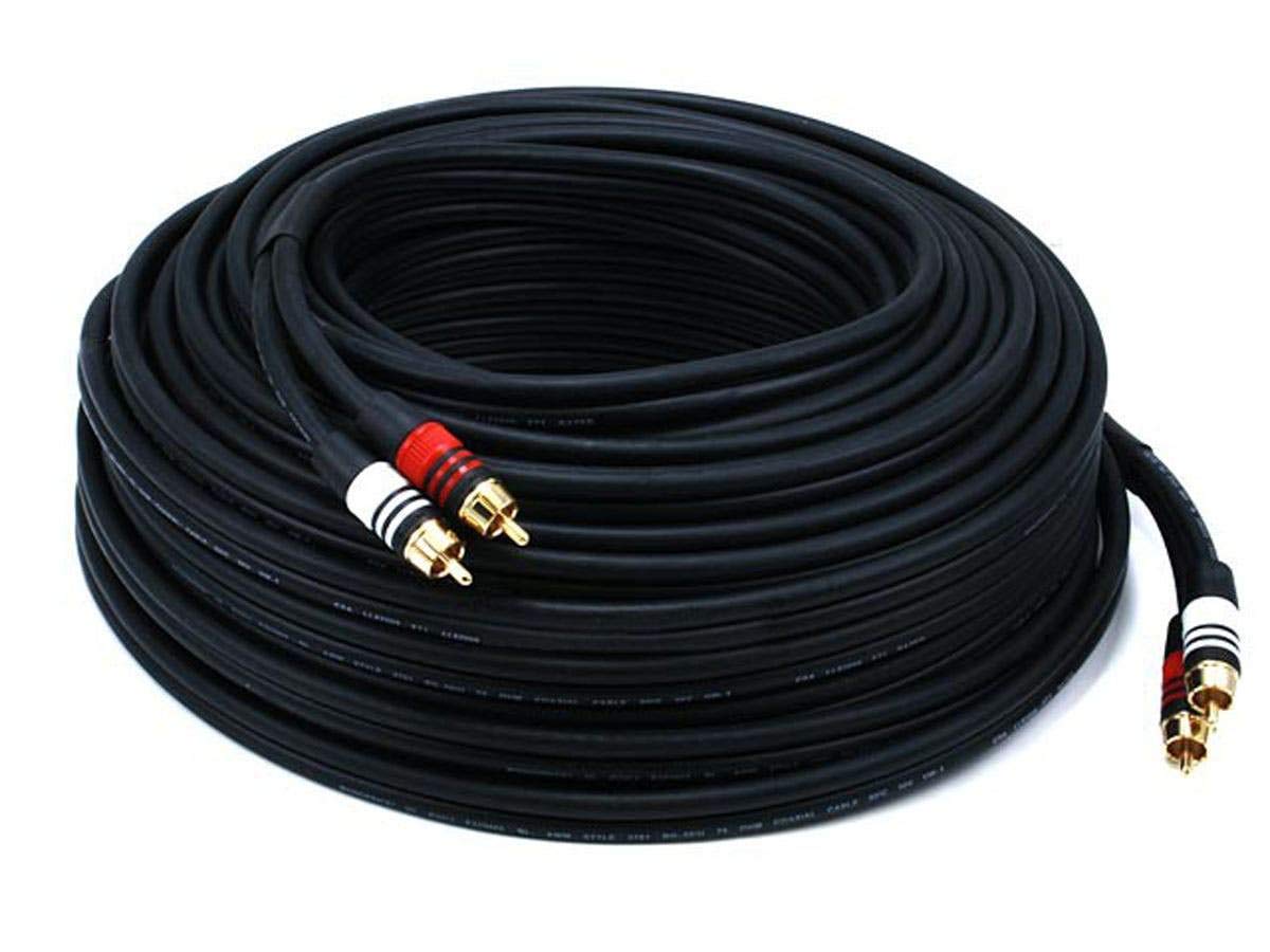 Monoprice 102864 6' Premium 2 RCA Plug to 2 RCA Plug 22AWG Cable - Black