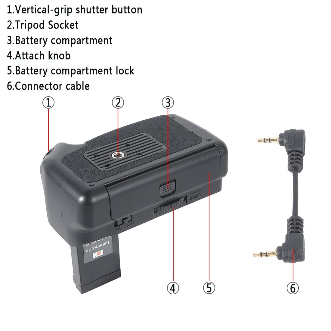 DSTE Replacement for Pro IR Remote 100D Vertical Battery Grip Compatible Canon EOS 100D Rebel SL1 SLR Digital Camera as LP-E12