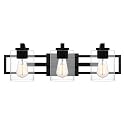 Quoizel Lansdowne Modern Bath Vanity Lights, 24 Inch 3-Light Matte Black Lighting Fixtures Over Mirror, Clear Glass Shade, 100W, Decorative Wall Light