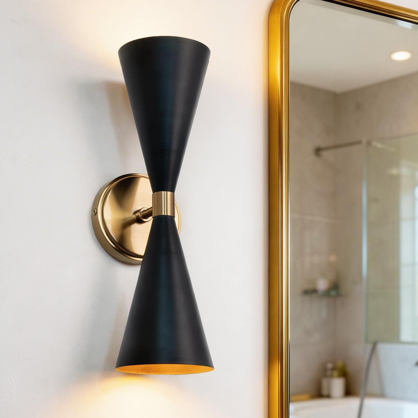 Edwarmlux Indoor Wall Sconces, Modern Wall Lights, Up and Down Wall Mount Light, Dimmable Hardwired Wall Light for Bedroom, Living Room, Hallway