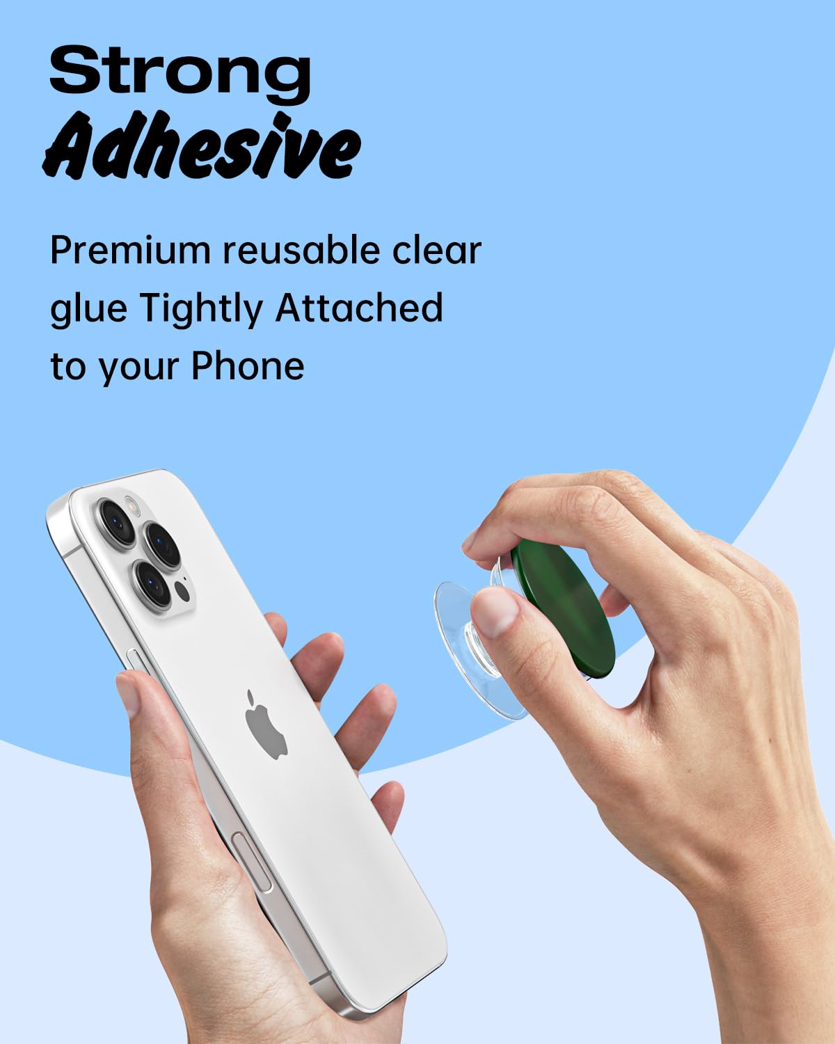 Svanove Adhesive Phone Grip Stick Holder, Collapsible Cell Phone Stand Expanding Kickstand for iPhone Samsung Mobile Phones Accessory, Cute Sticky