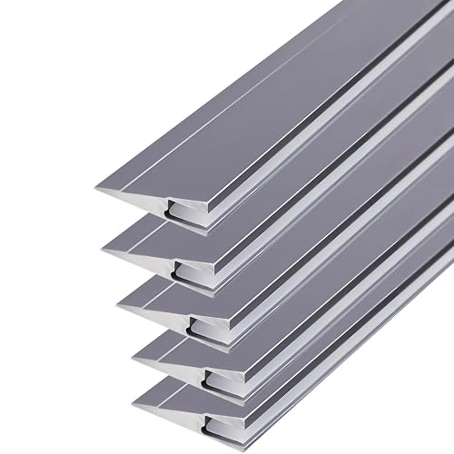 JARBIH 5Pack 1M/3.3ft Ultra-Thin Led Aluminum Profile, 45° Oblique Lighting Cabinet LED Lamp, Invisible H7mm Surface Mounted Wardrobe Layer Shelf