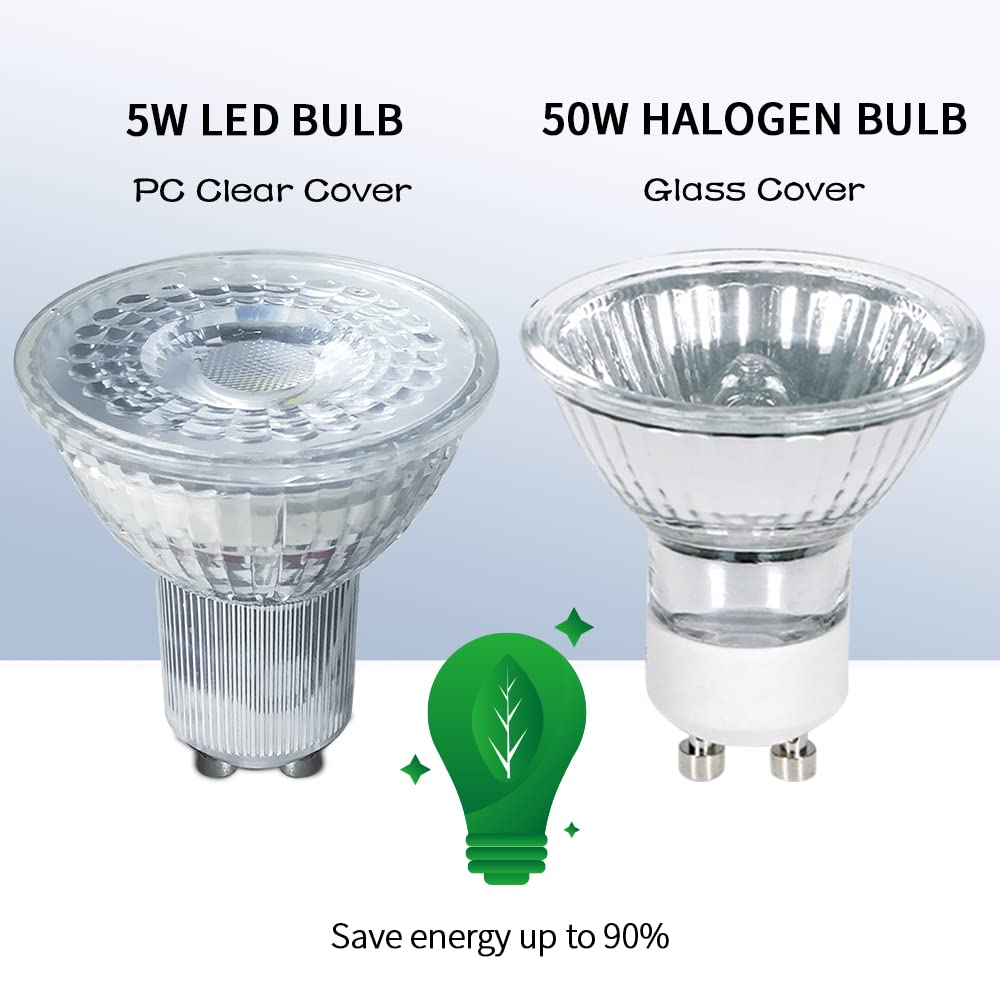 Night Blazers GU10 LED Bulb 5 Watt NO Flicker 40W Equivalent 6000K Daylight Cool White Light Bulbs Wide Angle Spotlight, Recessed Track Light