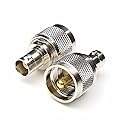 Oiyagai 2pcs BNC Female to UHF Male Adapter PL259 Connector, RF Coaxial Coax Adapter Nickel-Plated Brass for Antenna, Ham Radio, WiFi Router, Wireless