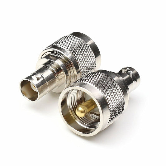 Oiyagai 2pcs BNC Female to UHF Male Adapter PL259 Connector, RF Coaxial Coax Adapter Nickel-Plated Brass for Antenna, Ham Radio, WiFi Router, Wireless