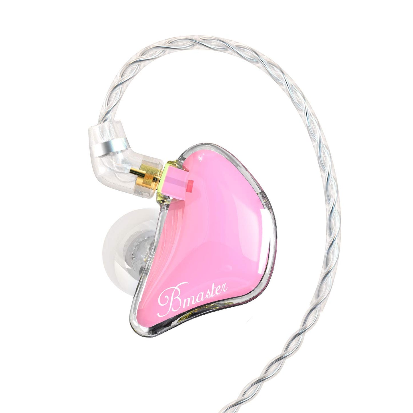 BASN Bmaster in Ear Monitor Headphones Triple Driver Earphones with Two Detachable MMCX Cable Fit in Ear Suitable for Audio Musician Drummer(Pink)