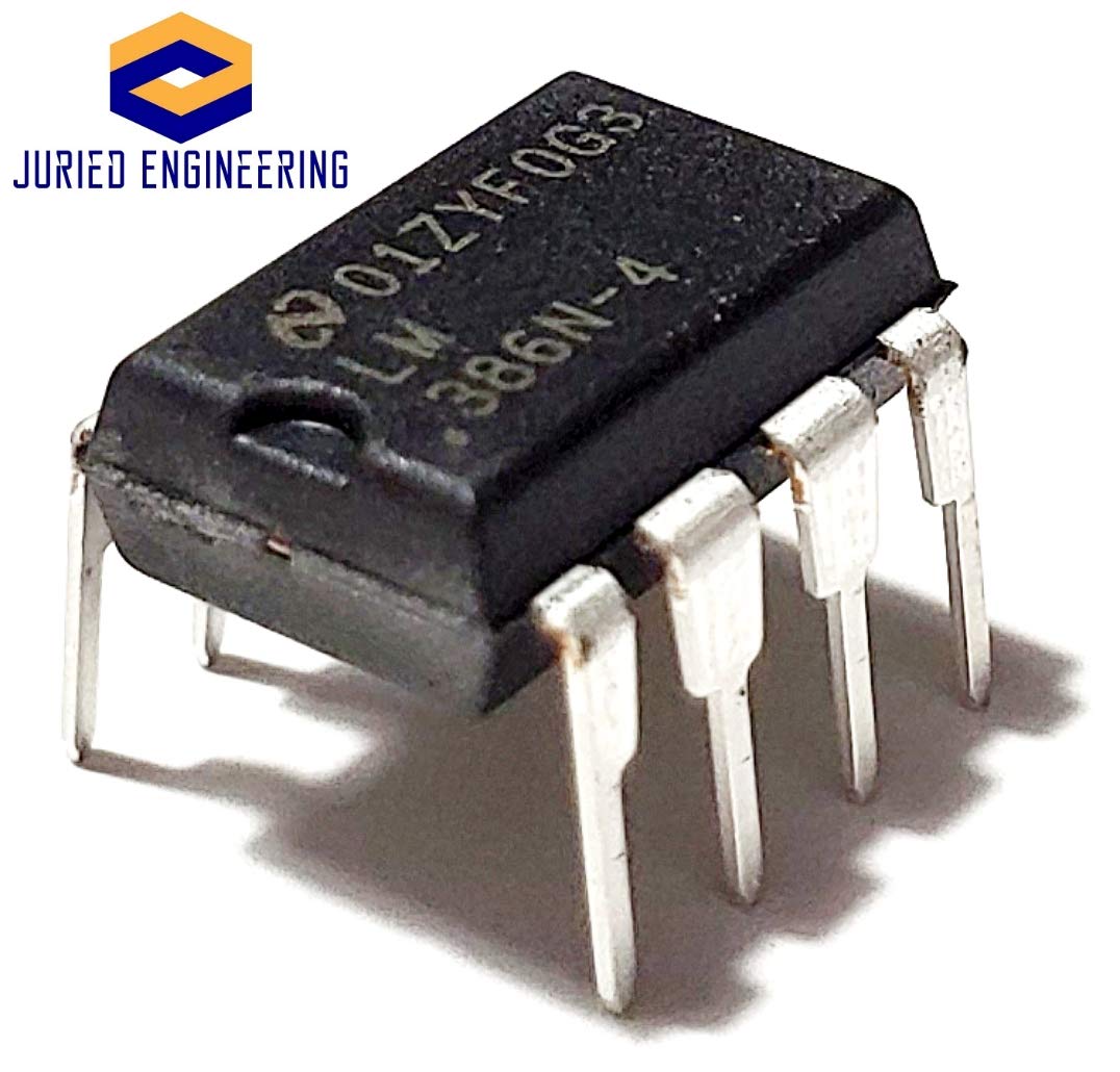 Juried Engineering LM386N-4/NOPB LM386N-4 LM386 Wide Input Voltage Low Power Audio Amplifier with Internal Gain DIP-8 Breadboard-Friendly (1 Piece)