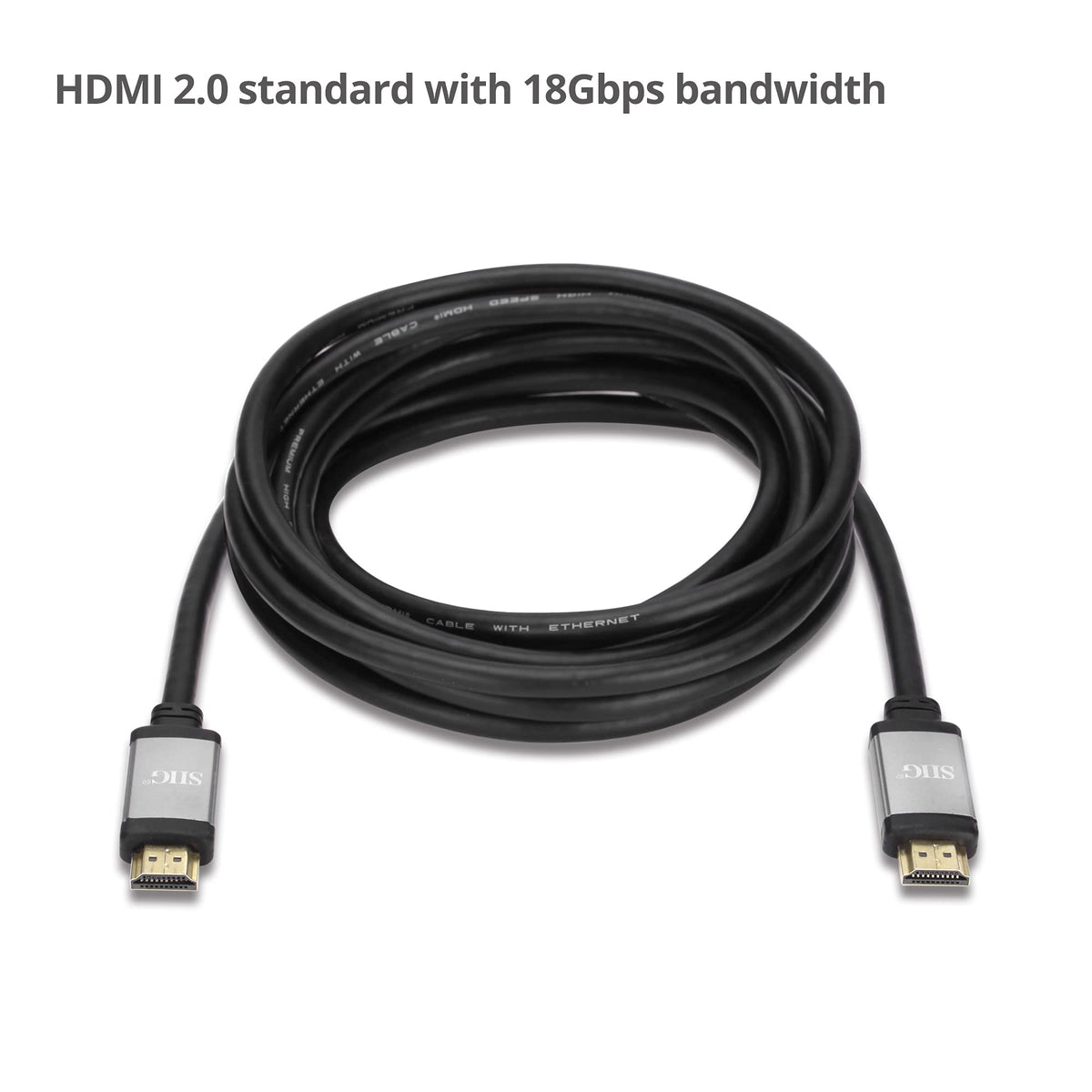 SIIG 4K60Hz High Speed HDMI Cable, 12ft, CB-H20U11-S1