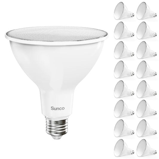 Sunco 16 Pack Outdoor Flood Light Bulb, Waterproof PAR38 LED, Patio Driveway, 5000K Daylight Dimmable, 100W Equivalent 13W, Exterior, Wet-Rated, 1050