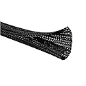 Kable Kontrol 25 Ft - 0.25" Inch Braided Cable Sleeve - Self Closing Split Wire Wrap Cord Hider Organizer Wire Loom Tubing Cover for Automotive