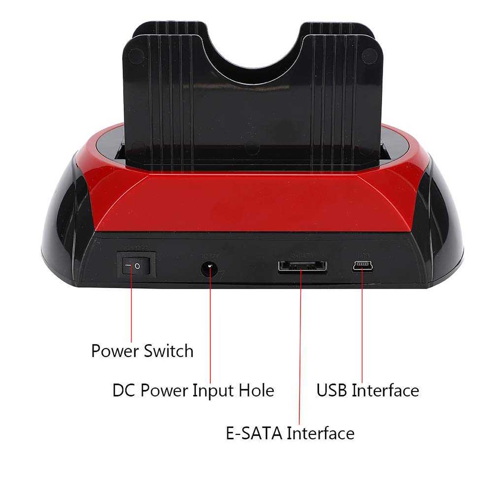 SATA IDE Docking Station, SATA IDE Slots External Enclosure, USB 2.0 Hub Hard Disk Drive Dock, with Card Reader, for IDE SATA I II SSD
