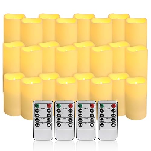 TLNFHRPI 24-Pack LED Flameless Candles with Remote Control - Perfect for Home, Parties, and Special Occasions - Create a Magical Ambiance