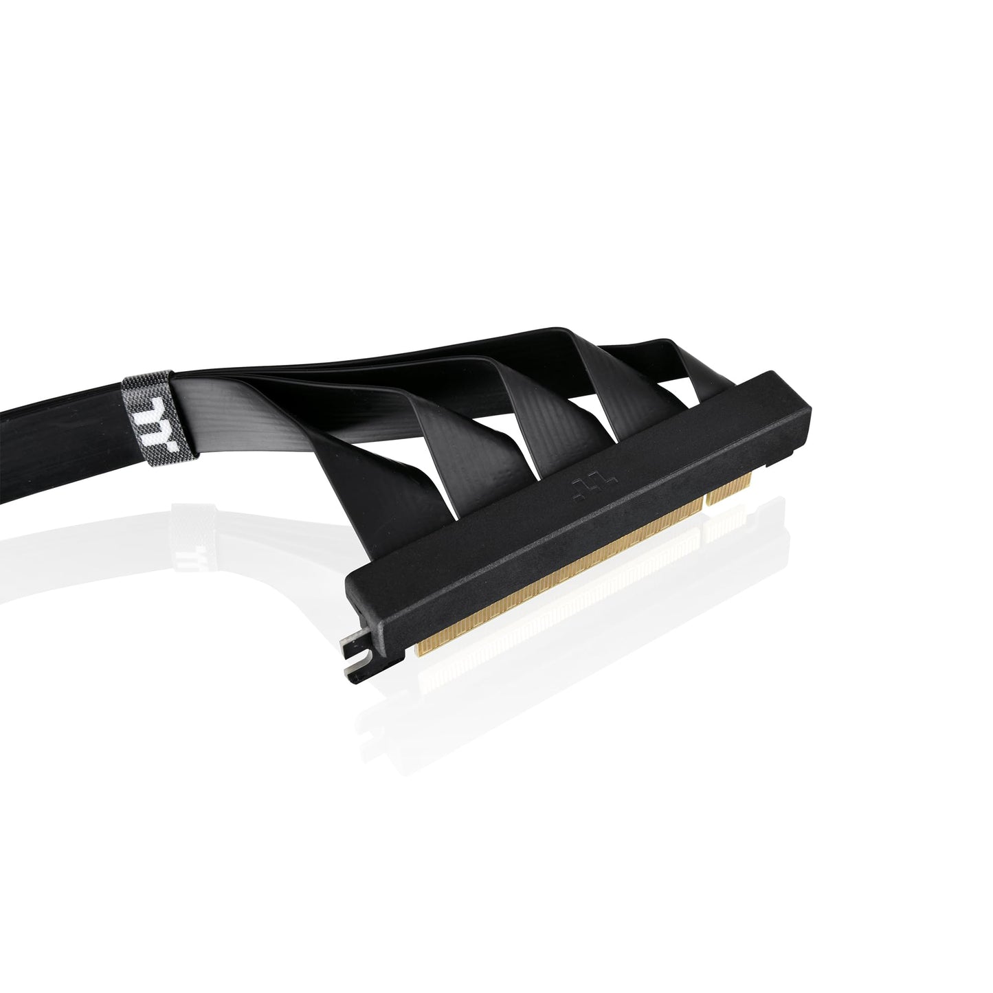 PCIe 4.0 Dual 90°Degree Connectors Riser Cable; 16Gbps High-Speed Transmission; 400mm; EMI Shielding; AC-077-CO1OTN-C1; 3 Year Warranty