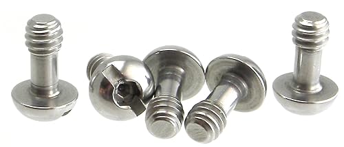 5 Pack Longer Shaft Cap SS Steel Screws 1/4" Tripod Quick Release QR Plate Camera Hex/Slot Combo