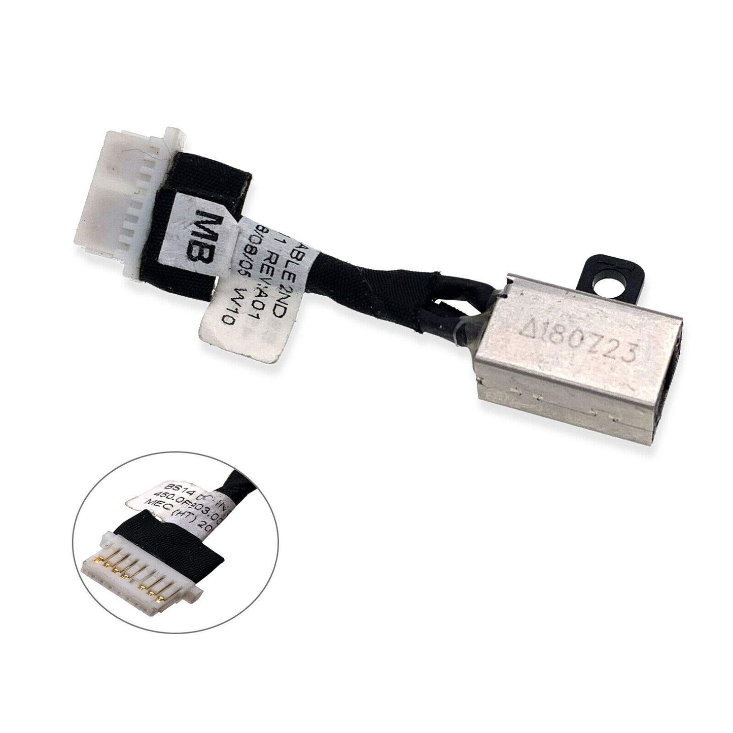 Fleshy Leaf DC Power Jack Socket Plug Charging Port with Cable Replacement for Dell Inspiron 14 5481 5482 5485 5491 5591 WJXD9 0WJXD9 450.0F903.0011