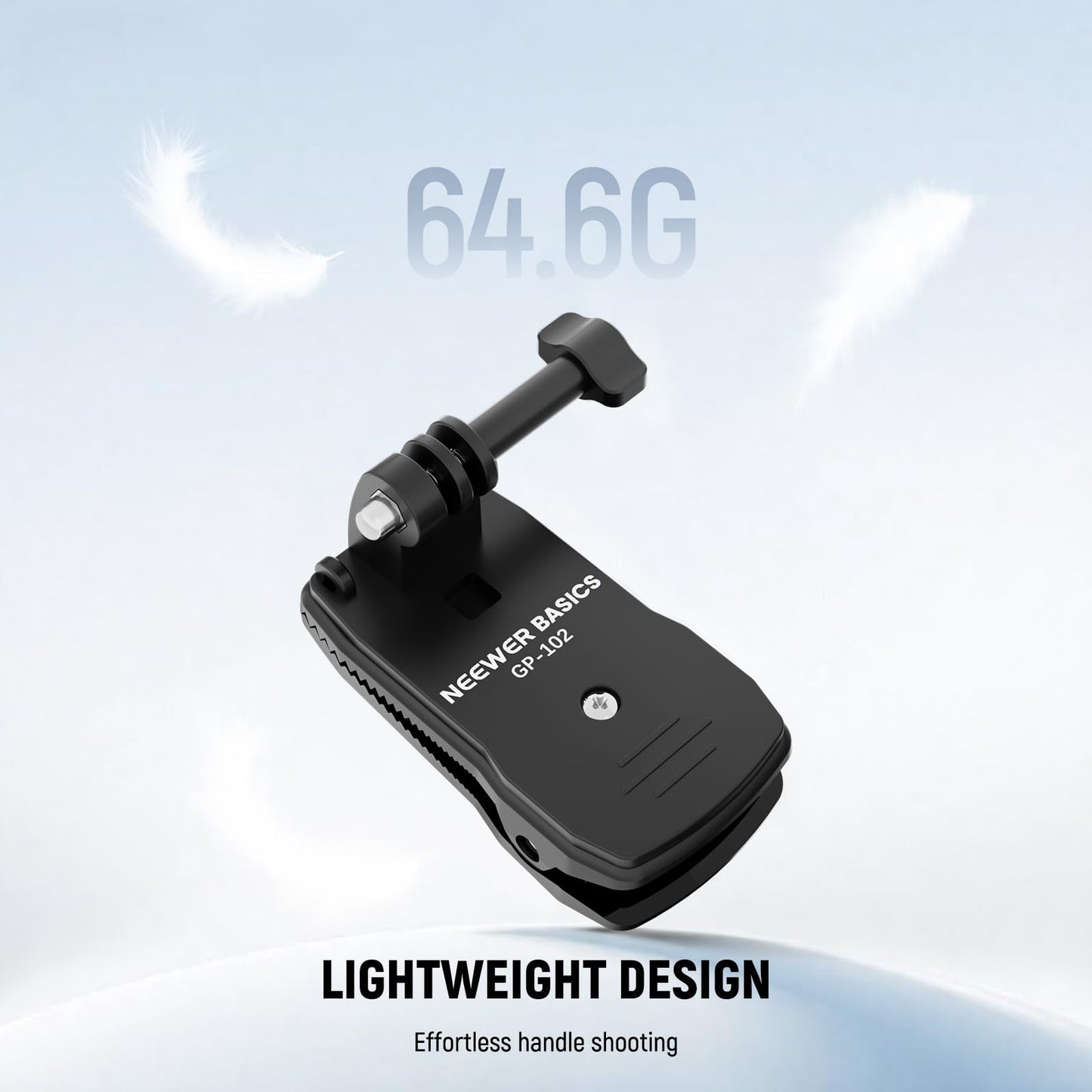 NEEWER Basics Backpack Strap Clip Clamp Mount Holder, Three Prong Adapter Compatible with GoPro Hero Insta360 DJI AKASO Action Camera Accessories