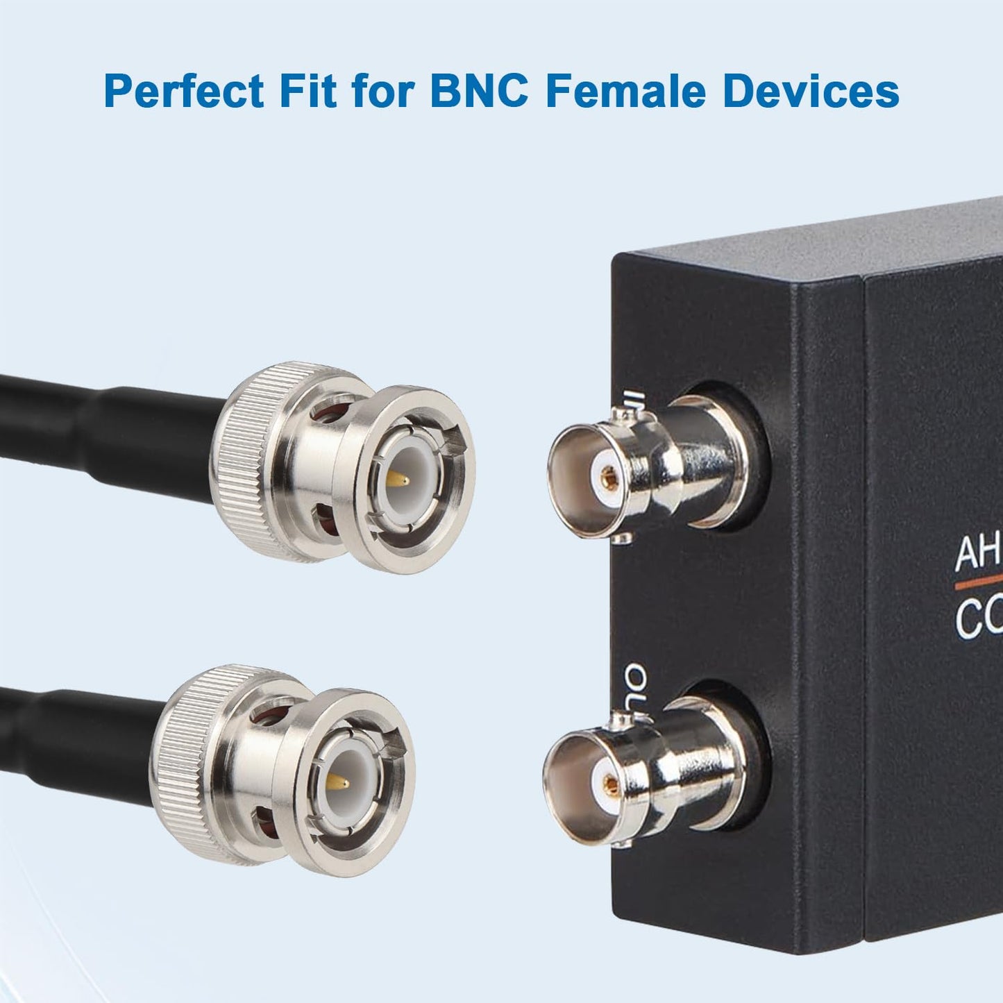 XRDS -RF 50 ohm BNC Cable 50FT, BNC Male Extension RG58 Coax Cable for Antenna Analyzer, CB Radio, Security CCTV Camera