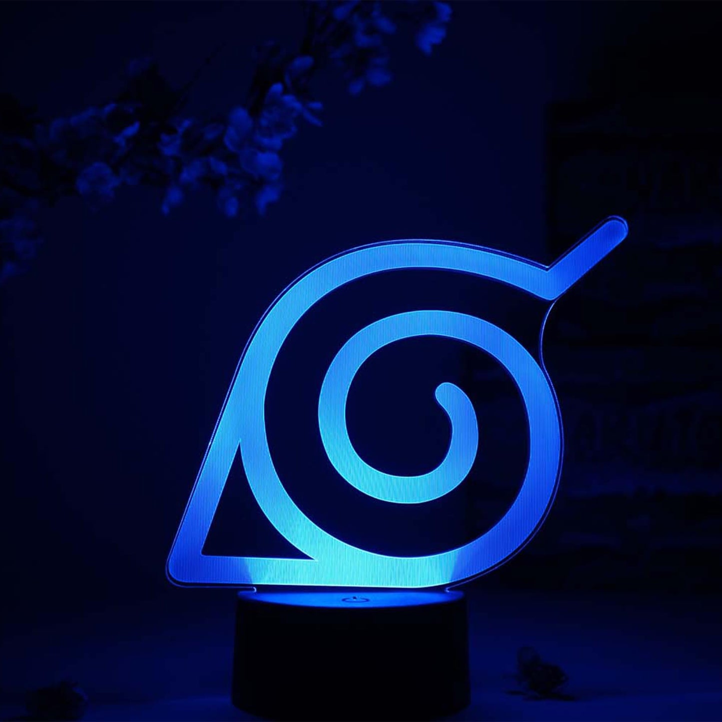 Otaku Lamps Konoha Leaf Naruto - Anime Night Light, 16 Color RGB LED - Gift for Otaku