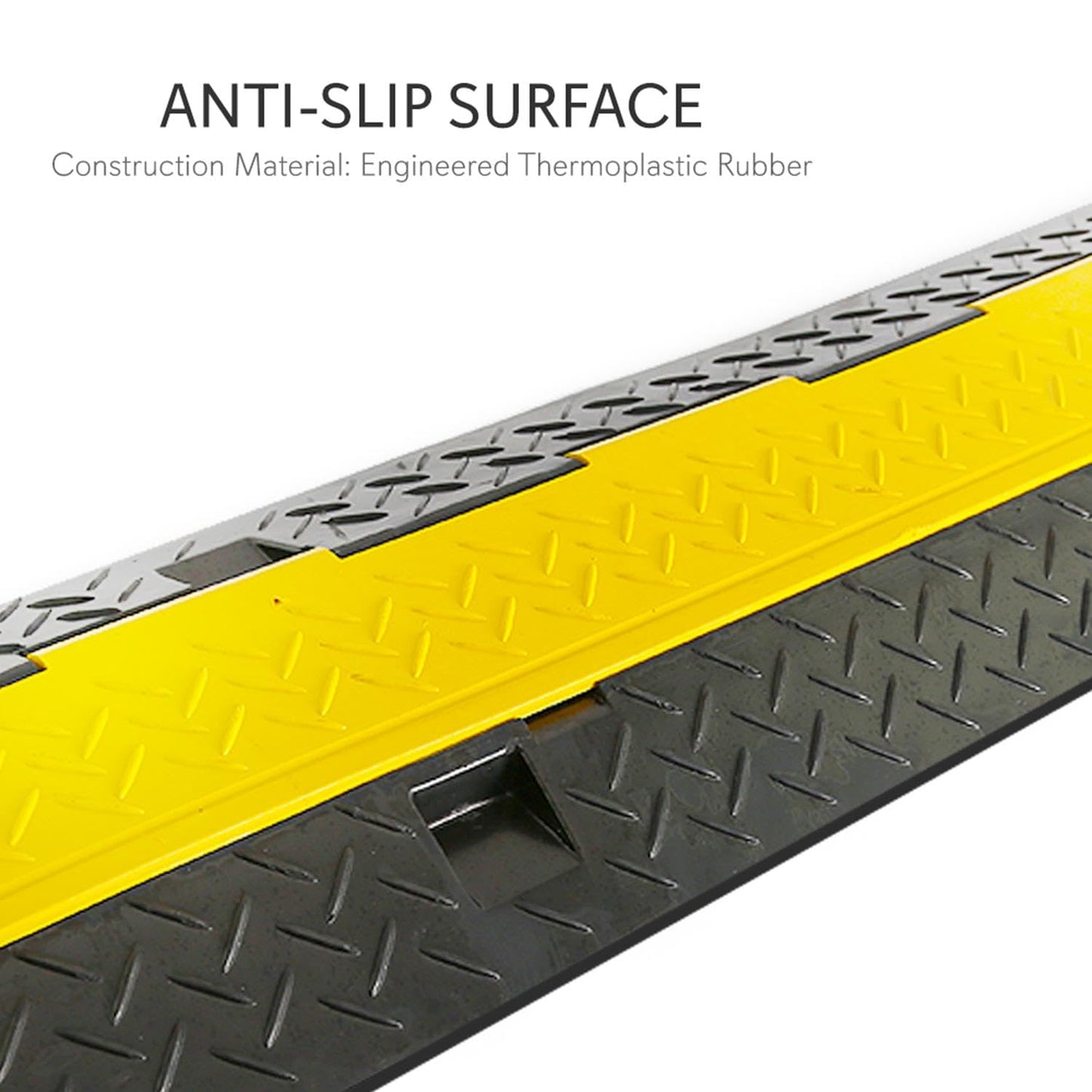 Pyle Durable Cable Protective Ramp Cover - Supports 44000lbs Dual Channel Heavy Duty Cord Protection w/Flip-Open Top Cover, 39.4” x 9.64” x 1.57”