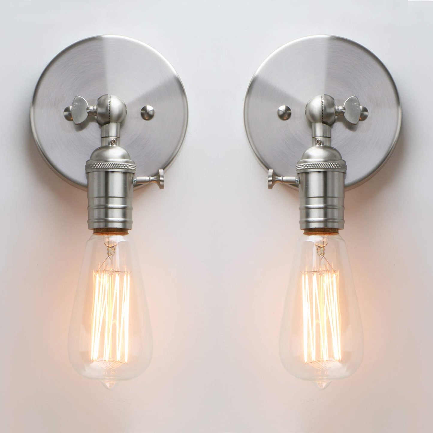PERMO Vintage Single Sconce Light with On/Off Switch Wall Sconces Set of 2 Brushed sconces wall Lighting