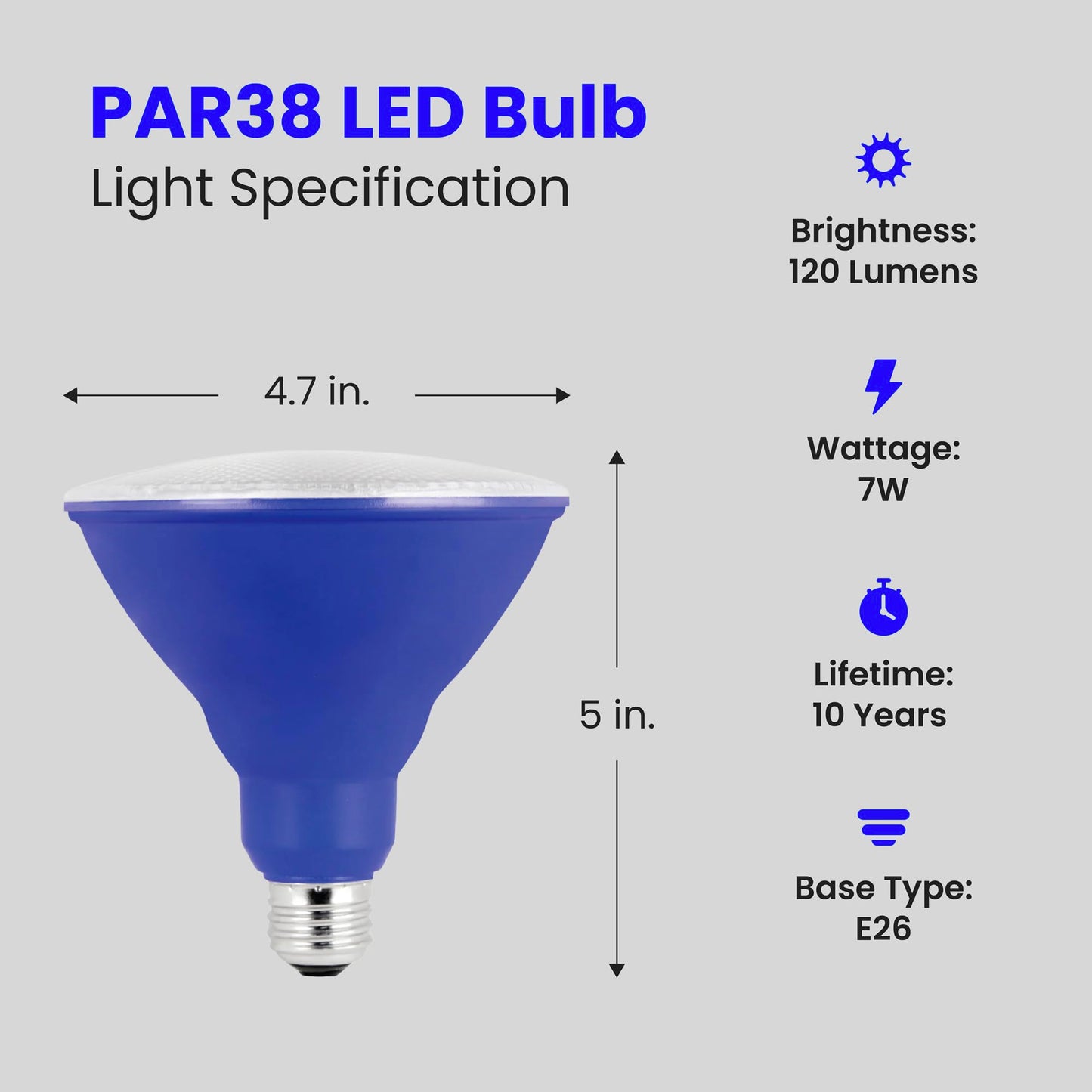 Feit Electric LED Non Dimmable PAR38 Blue Reflector PAR38/B/10KLED/BX