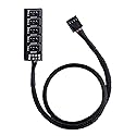 ZLKSKER 4 Pin PWM Fan Hub, PC Internal Fan Power Supply Extension Cable (13-Inch, 24AWG), 4 Pin & 3 Pin CPU Cooler Cooling Fan 1 to 5 Splitter 5 Way