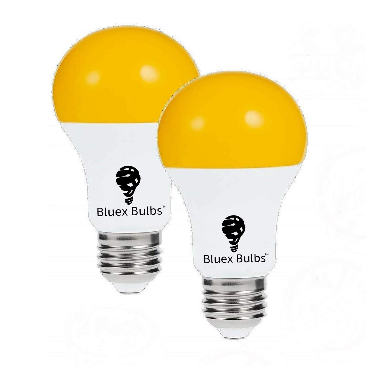 2 Pack LED Dusk to Dawn A19 Bug Light Bulbs, Yellow Amber Light With Automatic Sensor, Porch Lights Security, Auto On/Off, 2000K E26, 500 Lumens