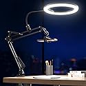 UBeesize 10" Ring Light with Overhead Phone Mount, LED Selfie Light with Stand and Phone Holder, Desk Light for iPhone, Desk Tripod for Video