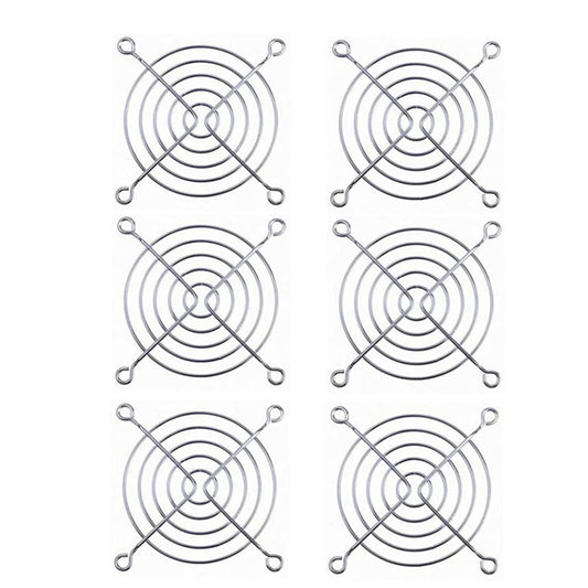 GDQLCNXB 80mm 3.1" Silver Fan Protect Mesh Grill Fan, Pack of 6