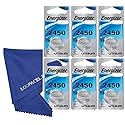 My Battery Supplier Replacement for 6 Energizer ECR2450 Lithium Batteries - with Loopacell Brand Microfiber Cleaning Cloths Ultra Smooth
